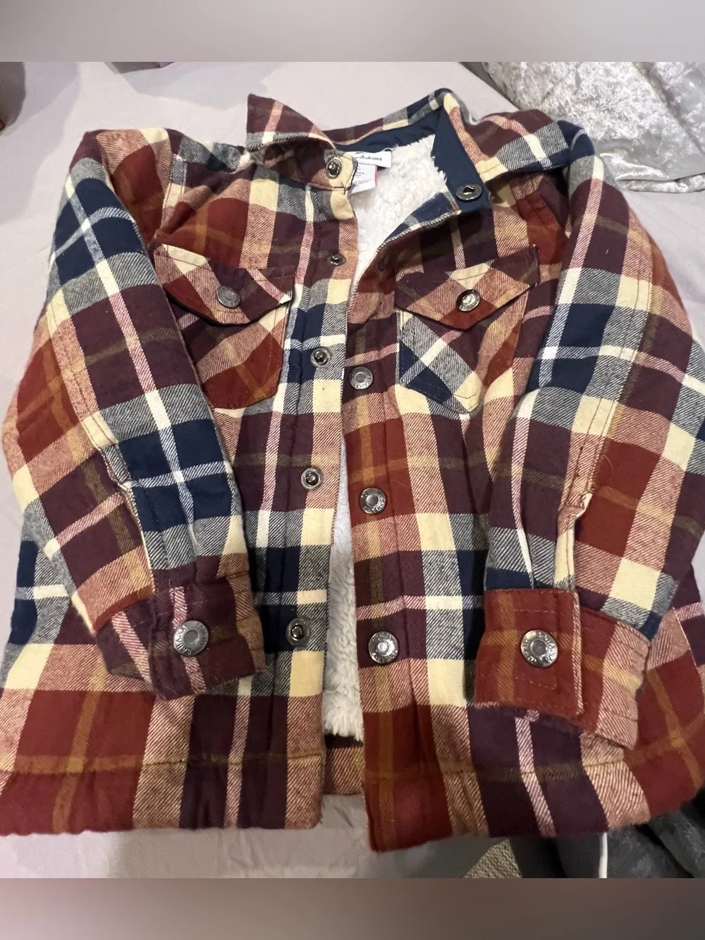 Tommy Bahama Sherpa-Lined Flannel Shirt Jacket Size 4T